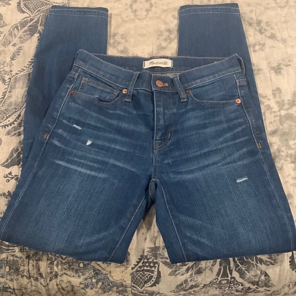 Madewell 9” High-Riser Skinny Skinny Raw Hem Distressed Jeans SIZE 26